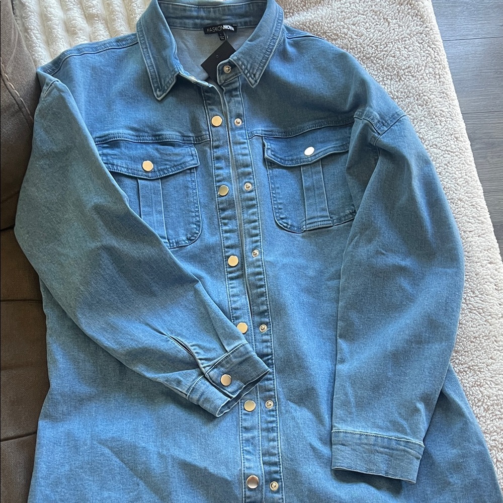 Fashion Nova Blue Denim Dress